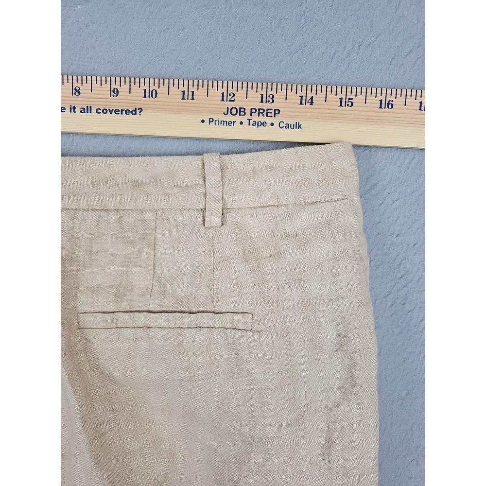 Zara Pants Women's 6 30x26 Beige Linen Tapered Ankle Summer Costal Beach - Picture 5 of 6